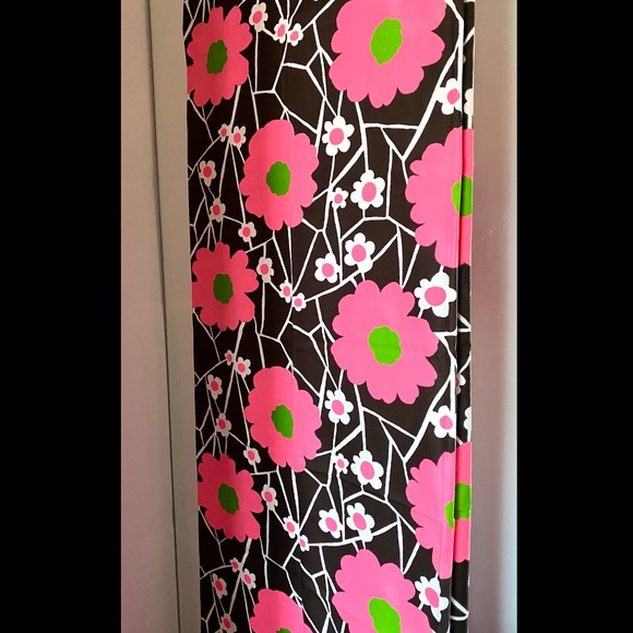 Floral Vintage Cotton Fabric - Pink, Green, Brown Motif - 2 Yards - Picture 6 of 13